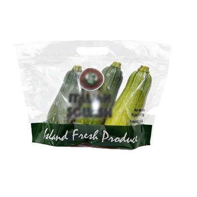 Resealable Micro Perforated Plastic Bags Transparent Stand Up Food Bag With Air Hole And Handle