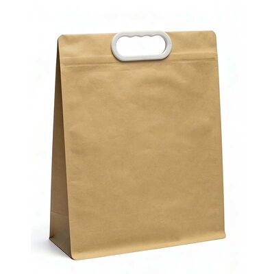 Reusable Die Cut Bag Waterproof Kraft Paper Bags Tear Resistant With Aluminum Foil Liner