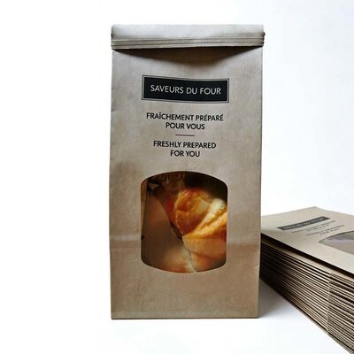 Food Grade Clear Window Paper Bags Tear Resistant Tin Tie Bakery Bags Eco Friendly
