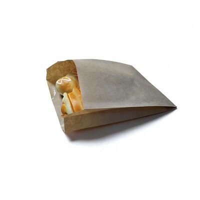 Food Safe Satchel Paper Bag Greaseproof Brown Paper Snack Bags Durable