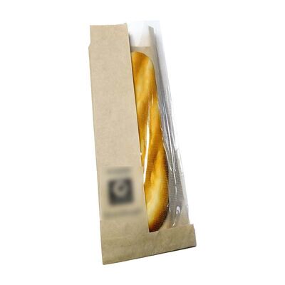 Micro Perforated Paper Baguette Sleeves Food Grade Paper Satchel Bag Brown