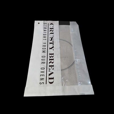 Durable Paper Baguette Bags White Kraft Flat Paper Bags With Clear Window