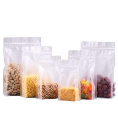 Frosted Plastic Stand Up Pouch Eight Side Seal Plastic Pouch Resealable