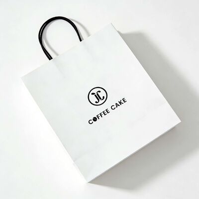 Biodegradable Twisted Handle Paper Bag Tear Resistant White Paper Handle Bags