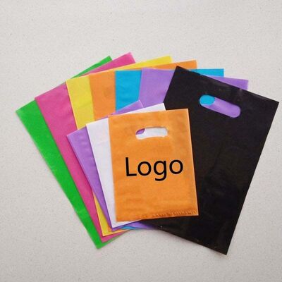 Lightweight Die Cut Handle Plastic Bag Glossy / Matte / Frosted Retail Plastic Shopping Bags