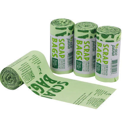 Eco Friendly Biodegradable Compostable Trash Bags Green White Kitchen Garbage Bags