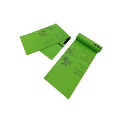 Green White Recyclable Plastic Bag Leak Resistant Compostable Garbage Bags