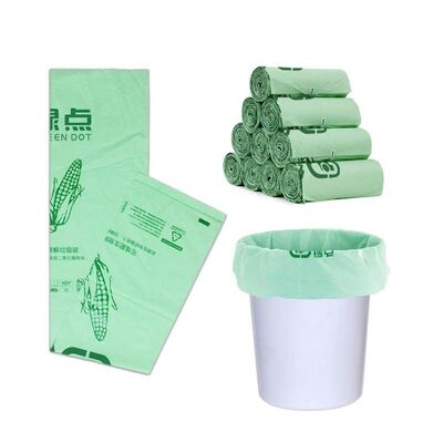 Leak Resistant Biodegradable Plastic Garbage Bags Eco Friendly Green Waste Bin Bags