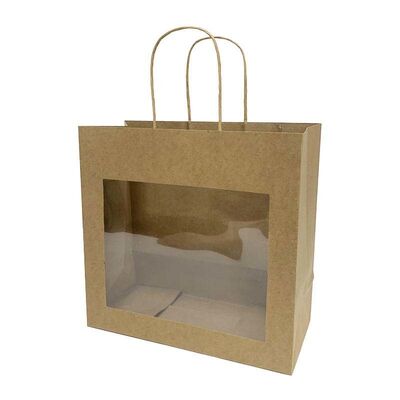 Compostable Kraft Paper Gift Bag Eco Friendly Paper Tote Bags Sturdy