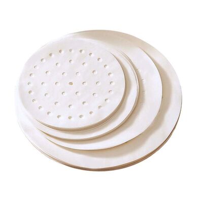 White Disposable Air Fryer Liners Customized Perforated Parchment Paper Durable