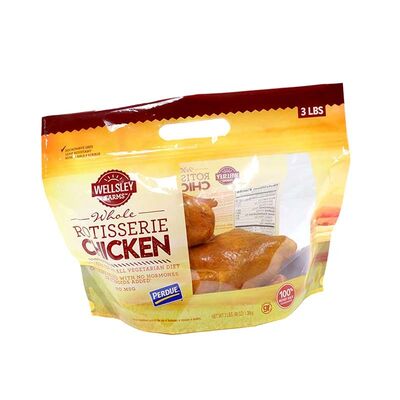 Plastic Printed Roast Chickens Baked Packaging Stand Up Pouch With Zipper Lock Waterproof Hot Food Safe