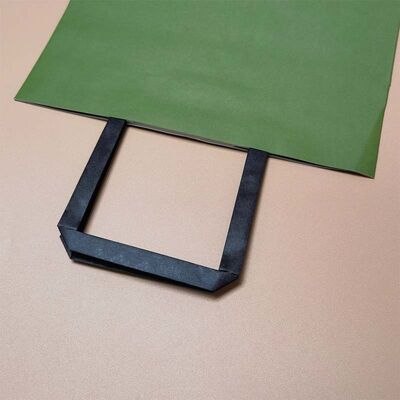 Custom Solid Color Kraft Paper Shopping Bags Flat Paper Handle Retail Gift Paper Bags For Boutique Apparel