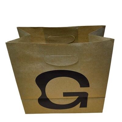 Die Cut Reinforced Kraft Paper Bags Custom Logo Print Eco Thick Packaging For Retail Brand Promotion