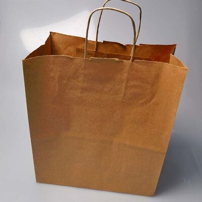 Twisted Paper Handle Brown Kraft Shopping Bags Heavy Duty For Retail Clothing Store Packaging