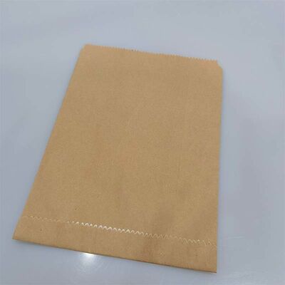 Customized Serrated Edge Greaseproof Kraft Paper Flat Bags Food Grade Lined Paper Pouches For Bakery Food Packaging