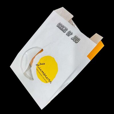 White Kraft Paper Bakery Bag with Clear Window Custom Printed Pastry Bread Packaging Bag for Boulangerie Shop