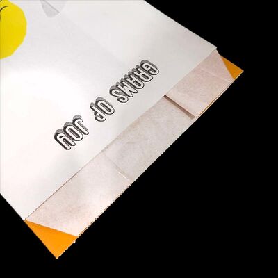 White Kraft Paper Bakery Bag with Clear Window, Custom Printed Pastry Bread Packaging Bag for Boulangerie Shop