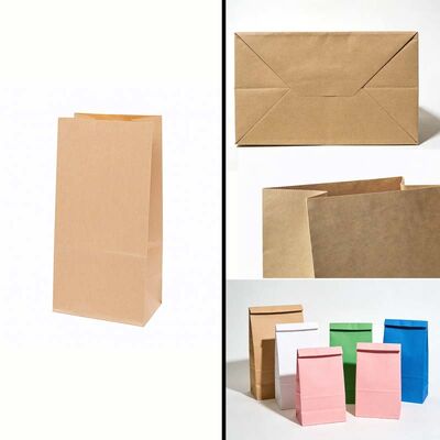 Food Grade SOS Paper Bags Customizable Bakery Packaging Bags Brown / White