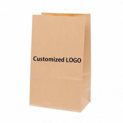 Food Grade SOS Paper Bags Customizable Bakery Packaging Bags Brown / White