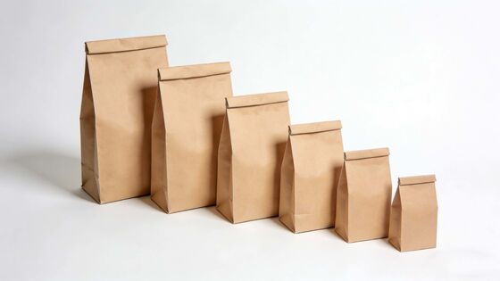 Food Grade SOS Paper Bags Customizable Bakery Packaging Bags Brown / White