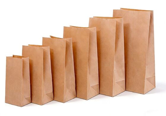 Food Grade SOS Paper Bags Customizable Bakery Packaging Bags Brown / White