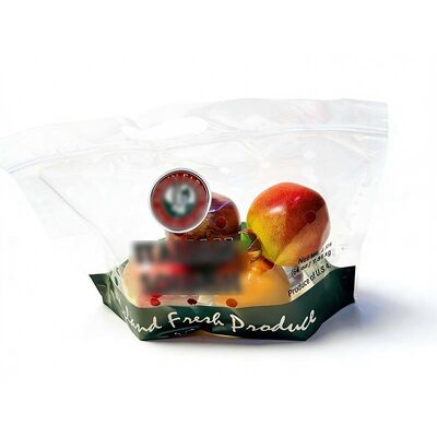 Resealable Micro Perforated Plastic Bags Transparent Stand Up Food Bag With Air Hole And Handle