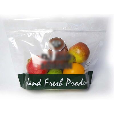 Resealable Micro Perforated Plastic Bags Transparent Stand Up Food Bag With Air Hole And Handle