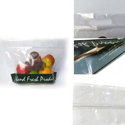 Resealable Micro Perforated Plastic Bags Transparent Stand Up Food Bag With Air Hole And Handle