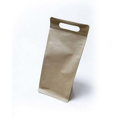 Reusable Die Cut Bag Waterproof Kraft Paper Bags Tear Resistant With Aluminum Foil Liner