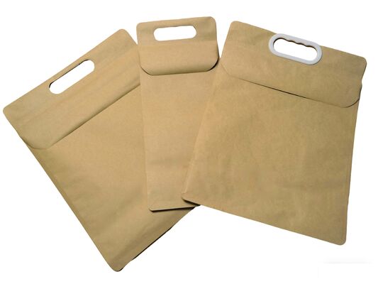 Reusable Die Cut Bag Waterproof Kraft Paper Bags Tear Resistant With Aluminum Foil Liner