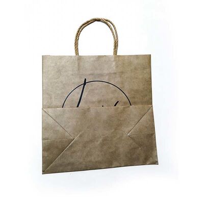 Versatile Twisted Handle Paper Bag Reusable Recyclable Paper Bag Brown