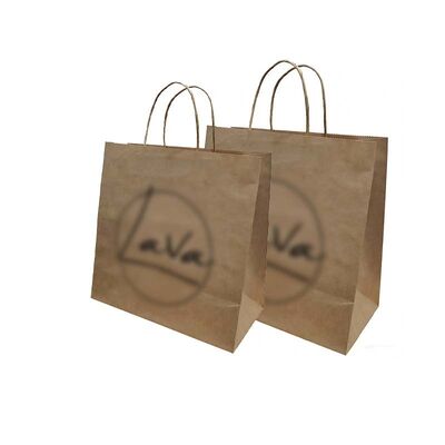 Versatile Twisted Handle Paper Bag Reusable Recyclable Paper Bag Brown