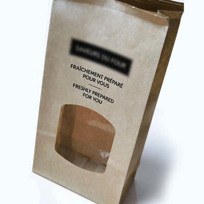 Food Grade Clear Window Paper Bags Tear Resistant Tin Tie Bakery Bags Eco Friendly