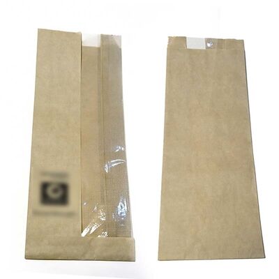 Micro Perforated Paper Baguette Sleeves Food Grade Paper Satchel Bag Brown