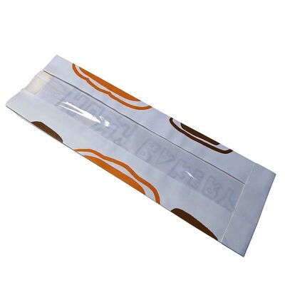 Waterproof Flat Bottom Paper Bag Grease Resistant Baguette Bread Bags White