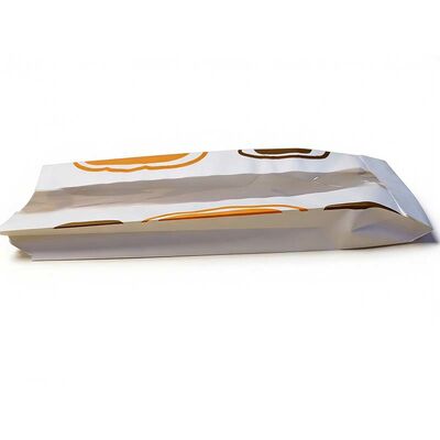 Waterproof Flat Bottom Paper Bag Grease Resistant Baguette Bread Bags White