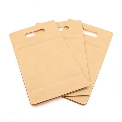 Customized Food Stand Up Pouch Moisture Proof Kraft Paper Zipper Pouches Resealable
