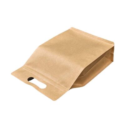 Customized Food Stand Up Pouch Moisture Proof Kraft Paper Zipper Pouches Resealable