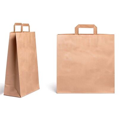 Tear Resistant Customized Paper Bags Versatile Brown Kraft Shopping Bags Eco Friendly