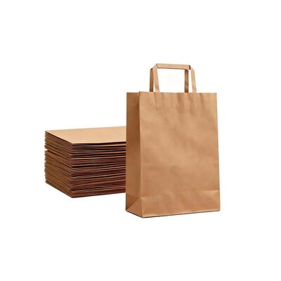 Tear Resistant Customized Paper Bags Versatile Brown Kraft Shopping Bags Eco Friendly