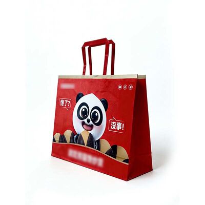 Eco Friendly Flat Handle Paper Bag Biodegradable Custom Logo Shopping Bag Recyclable