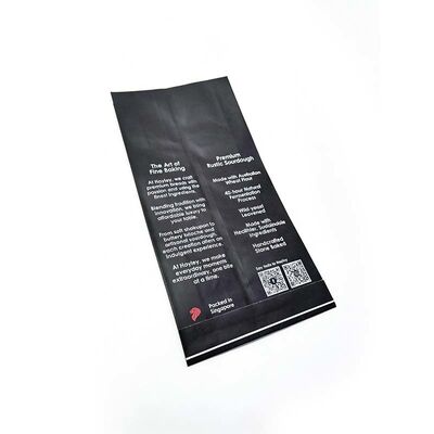 Food Grade Flat Bottom Paper Bag Black Paper Bread Bags With Window