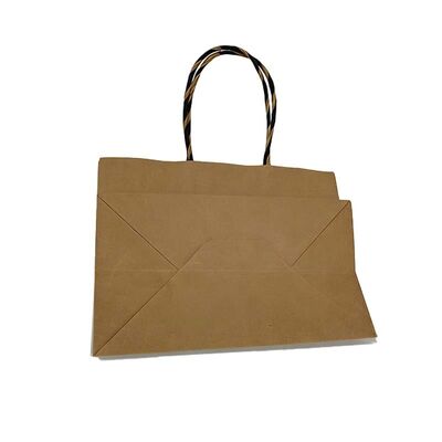 Matte / Glossy Kraft Paper Shopping Bags Biodegradable Heavy Duty Brown Paper Bags