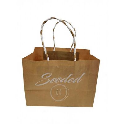 Matte / Glossy Kraft Paper Shopping Bags Biodegradable Heavy Duty Brown Paper Bags