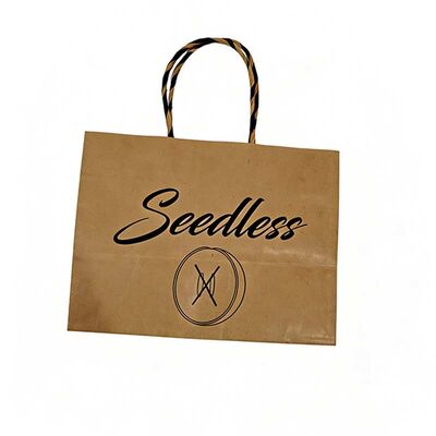 Matte / Glossy Kraft Paper Shopping Bags Biodegradable Heavy Duty Brown Paper Bags