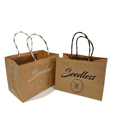 Matte / Glossy Kraft Paper Shopping Bags Biodegradable Heavy Duty Brown Paper Bags
