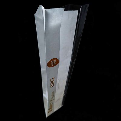 White Flat Bottom Paper Bag Durable Satchel Paper Bags With Window