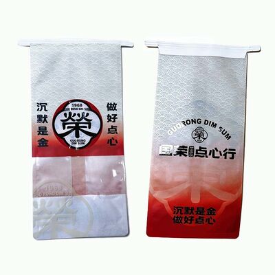Food Grade Plastic Bread Bag Greaseproof Tin Tie Packaging With Clear Window