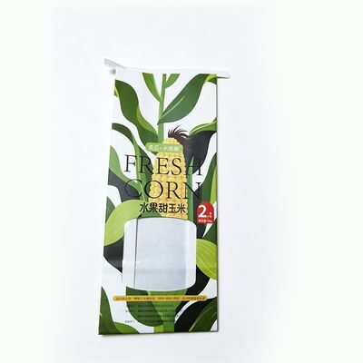 Greaseproof Window Paper Bags Customized Tin Tie Paper Bag Resealable For Fresh Produce