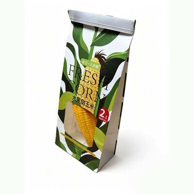 Greaseproof Window Paper Bags Customized Tin Tie Paper Bag Resealable For Fresh Produce